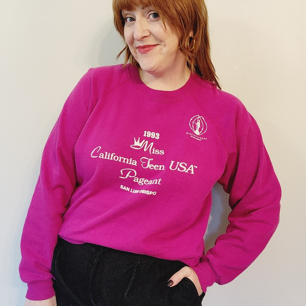 90s Vintage Miss Teen USA Magenta Sweatshirt
